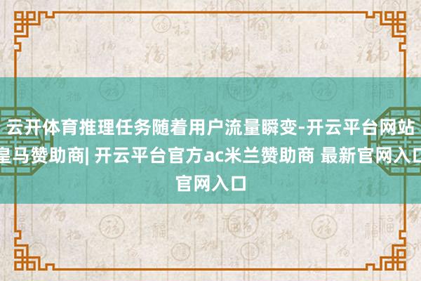 云开体育推理任务随着用户流量瞬变-开云平台网站皇马赞助商| 开云平台官方ac米兰赞助商 最新官网入口