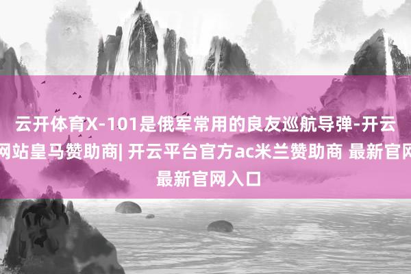 云开体育X-101是俄军常用的良友巡航导弹-开云平台网站皇马赞助商| 开云平台官方ac米兰赞助商 最新官网入口
